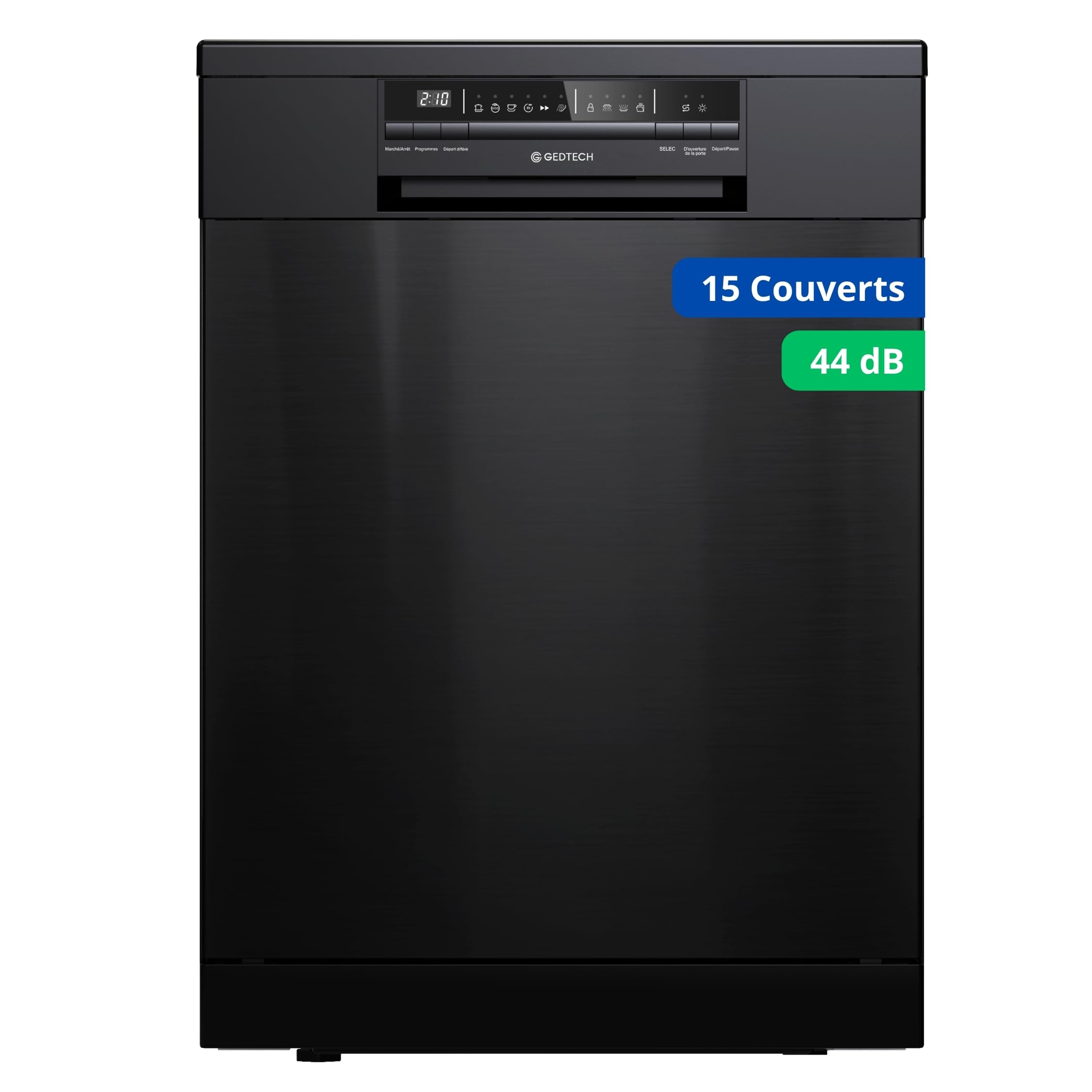 GEDTECH Lave-vaisselle 15cv - Tiroir à couverts - Faible conso - Noir